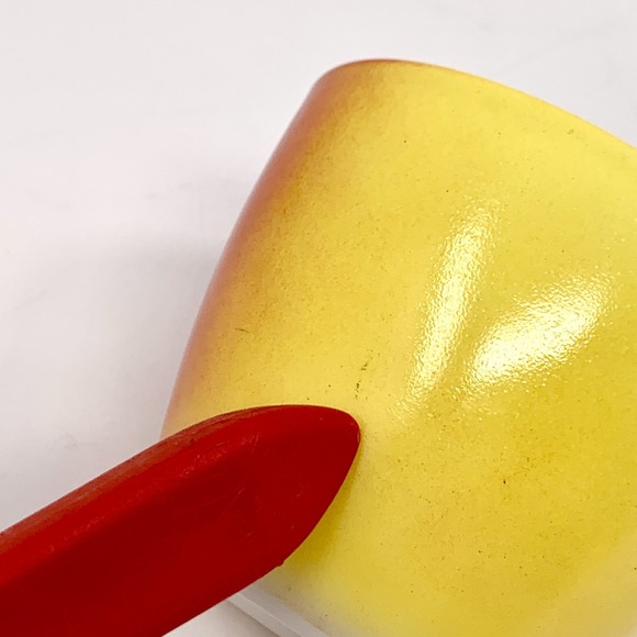 Vintage Hazel Atlas 4" Apple Milk Glass Jam Jar With Lid - Red and Yellow - Picture 11 of 12